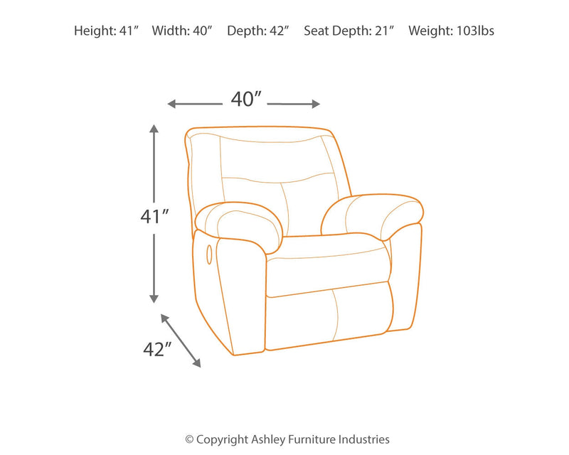 Follett Coffee Faux Leather Recliner