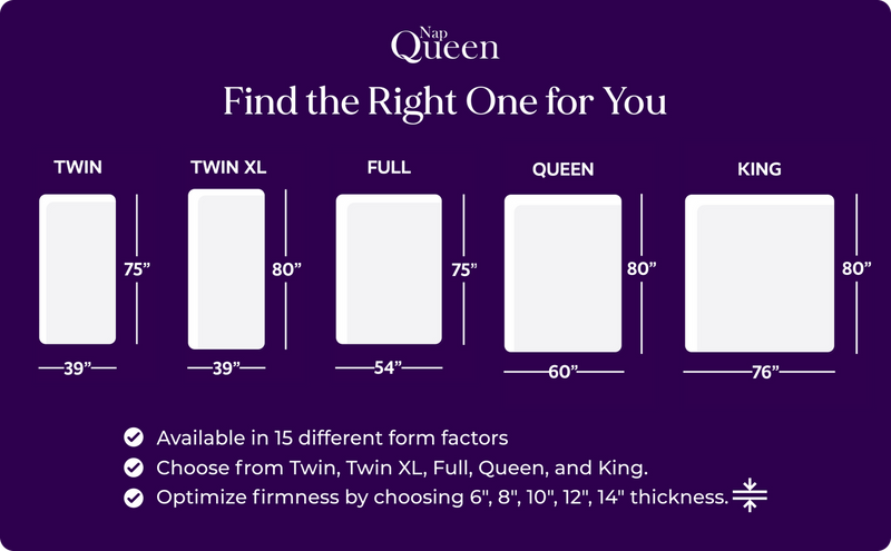 NAPQUEEN ELIZABETH COOL GEL MEMORY FOAM MATTRESS [TWIN, FULL, QUEEN, KING]