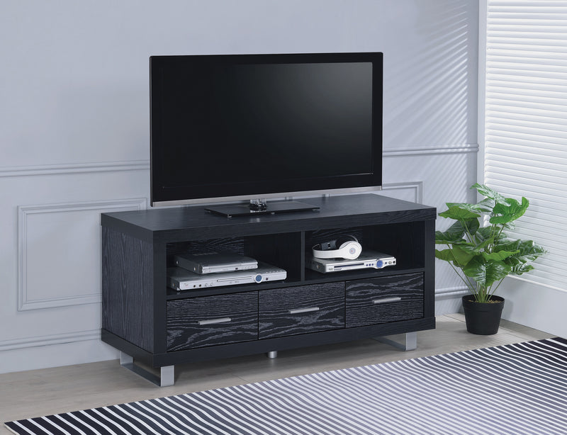 Alton 48″ 3 Drawer TV Console Black Oak