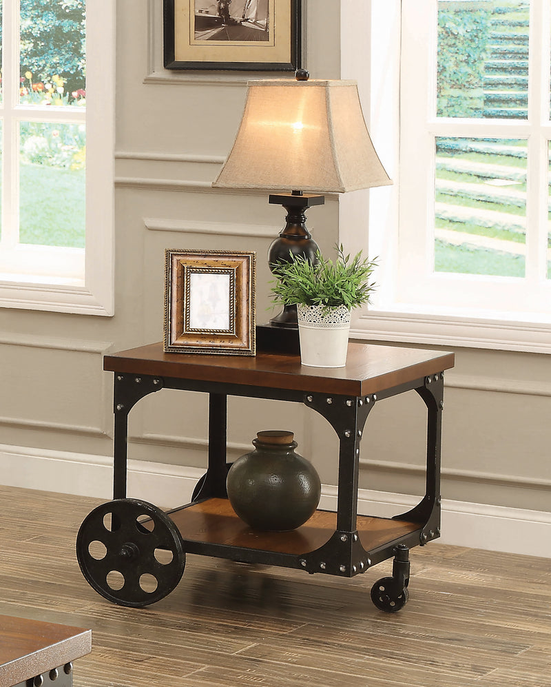 Shepherd Coffee Table With Casters Rustic Brown