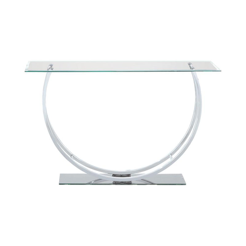 Danville U shaped Sofa Table Chrome