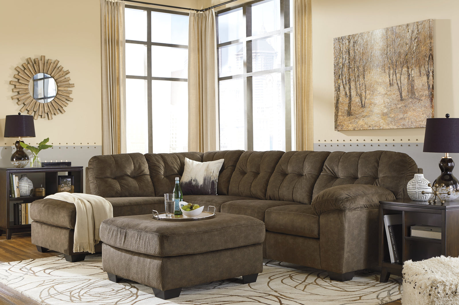 Accrington Earth 2-Piece Sectional With Ottoman