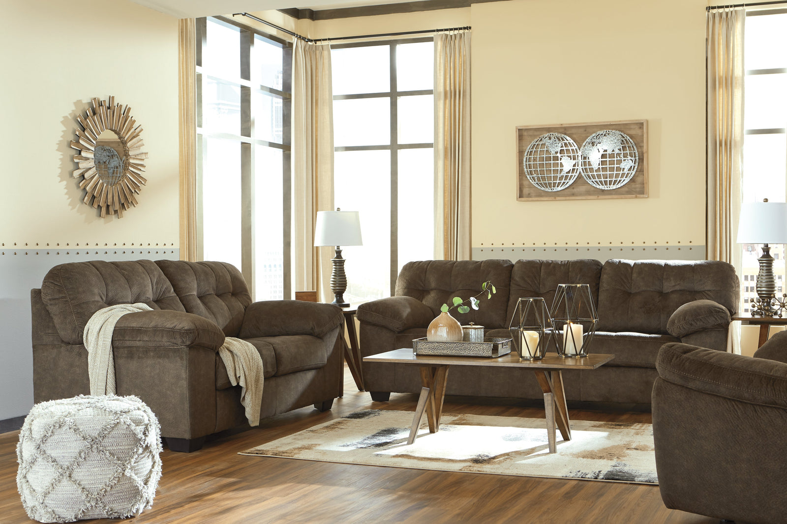 Accrington Earth Sofa Loveseat And Recliner