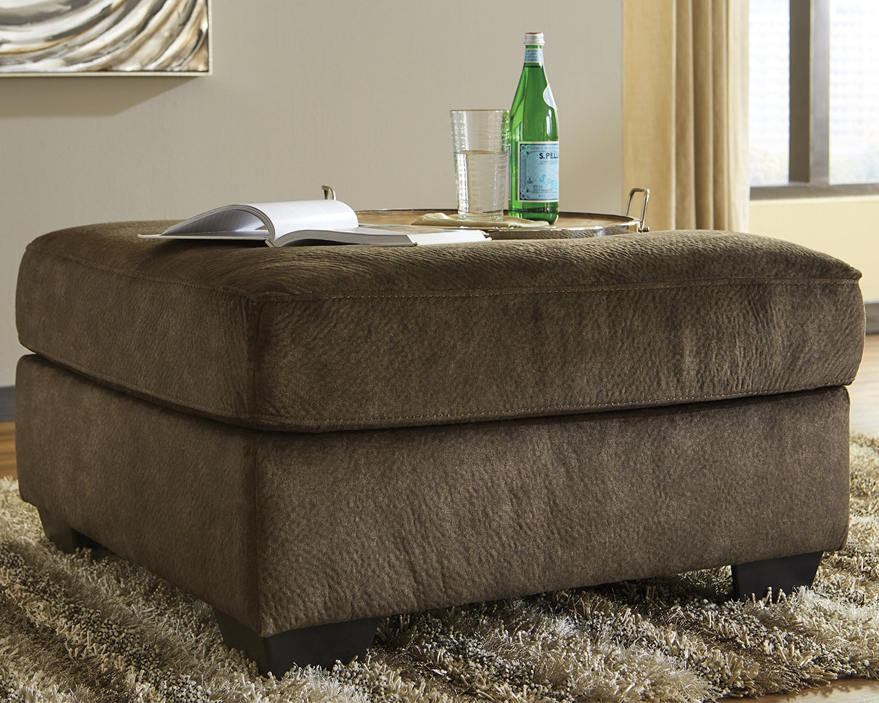 Accrington Earth Microfiber Oversized Ottoman