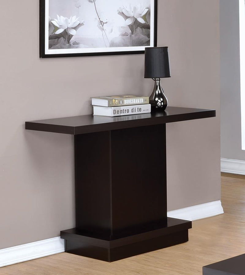 Reston Pedestal Sofa Table Cappuccino