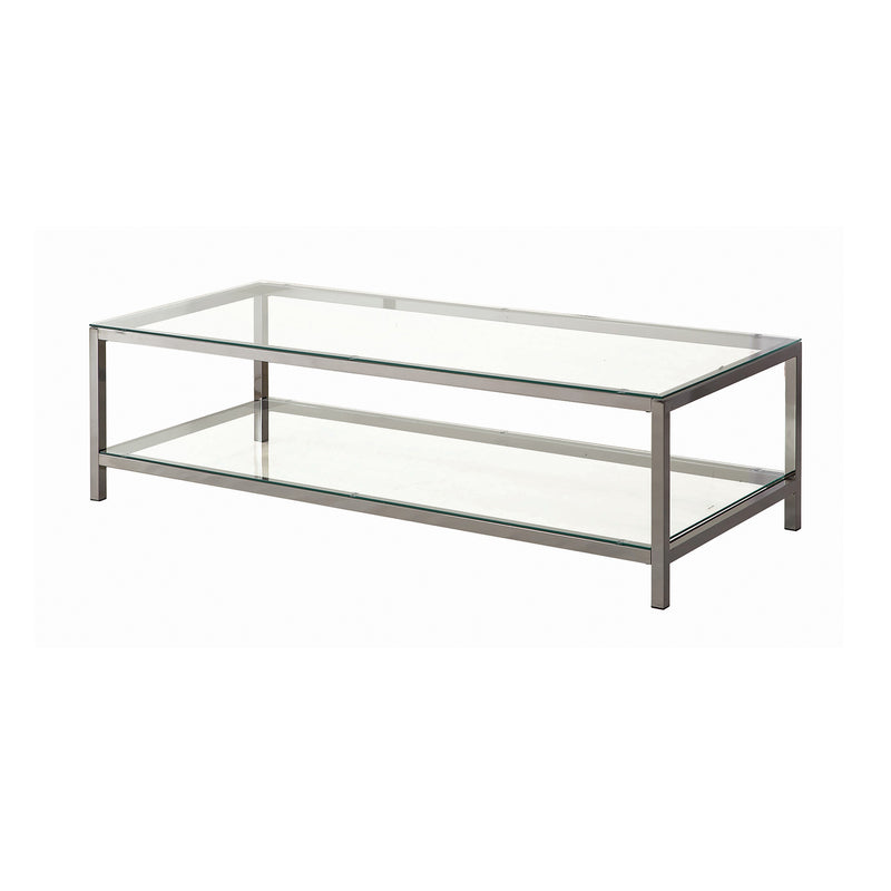 Trini Sofa Table With Glass Shelf Black Nickel