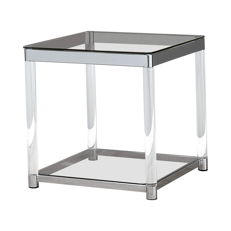 Anne Sofa Table With Lower Shelf Chrome And Clear