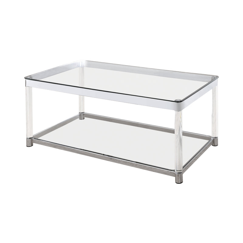 Anne Sofa Table With Lower Shelf Chrome And Clear