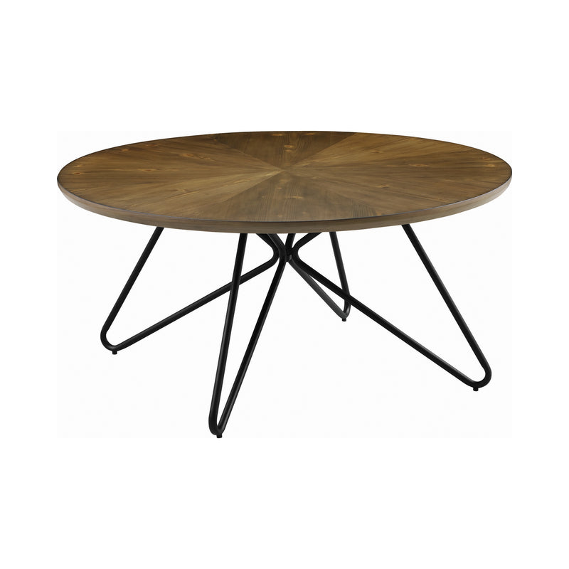 Brinnon Semicircle Sofa Table Dark Brown And Black