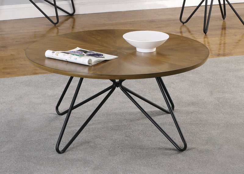 Brinnon Semicircle Sofa Table Dark Brown And Black