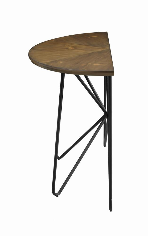 Brinnon Semicircle Sofa Table Dark Brown And Black