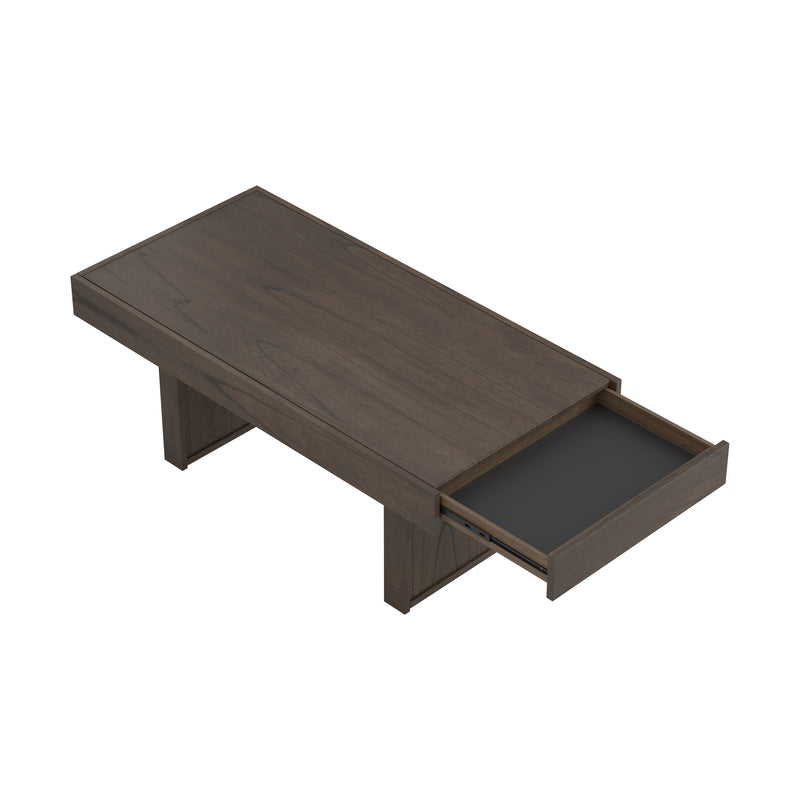 Owen Rectangle Coffee Table With Hidden Storage Wheat Brown