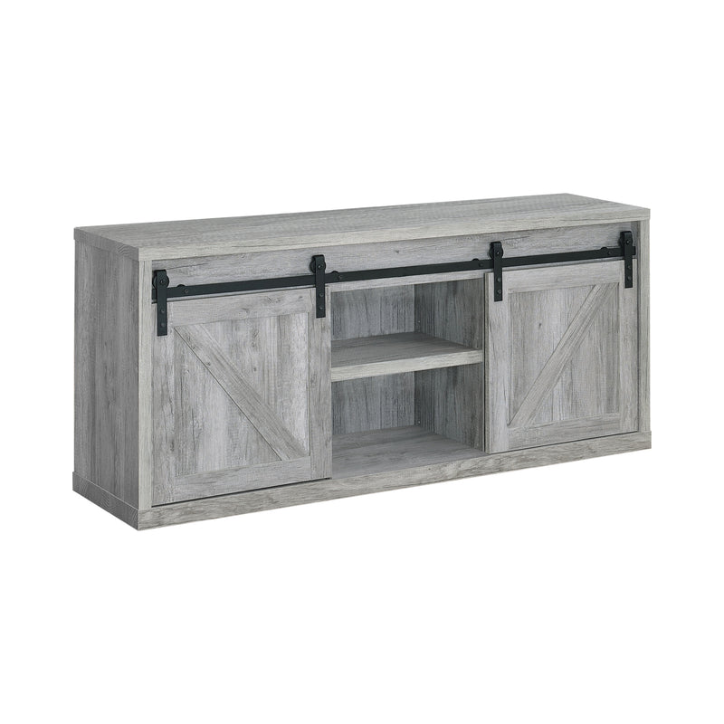 Brockton 59 inch 3 Shelf Sliding Doors TV Console Grey Driftwood