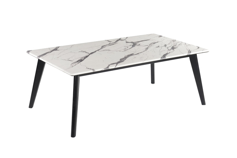 Bayhill Rectangle Faux Marble Top Coffee Table Black And White