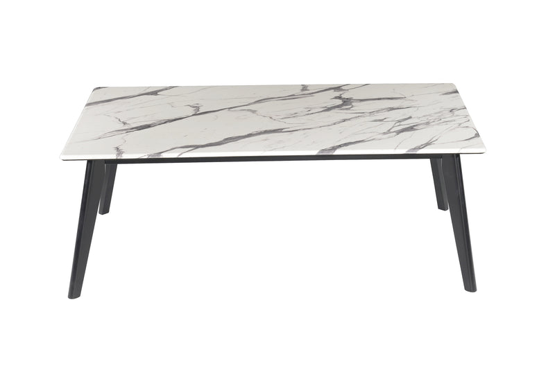 Bayhill Rectangle Faux Marble Top Coffee Table Black And White