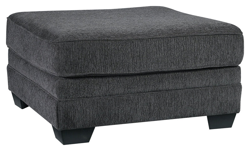 Tracling Slate Chenille Oversized Ottoman