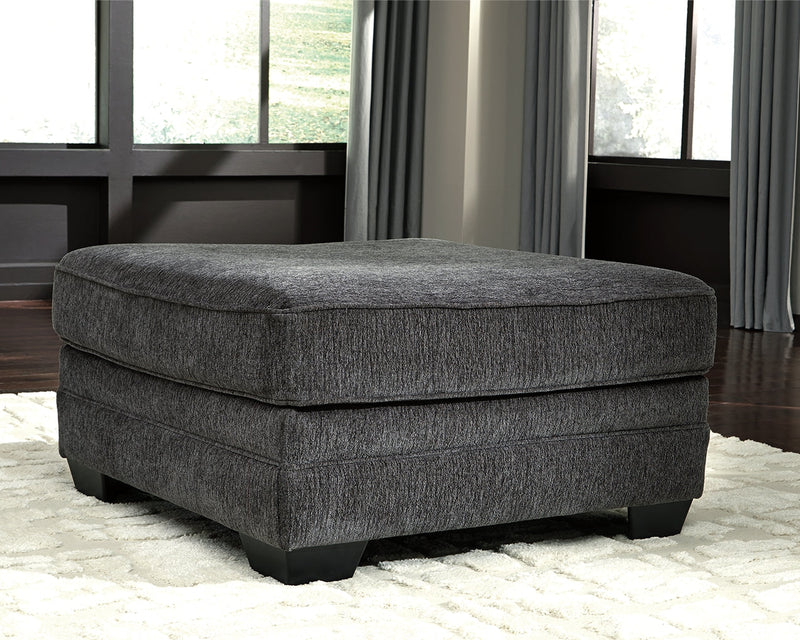 Tracling Slate Chenille Oversized Ottoman