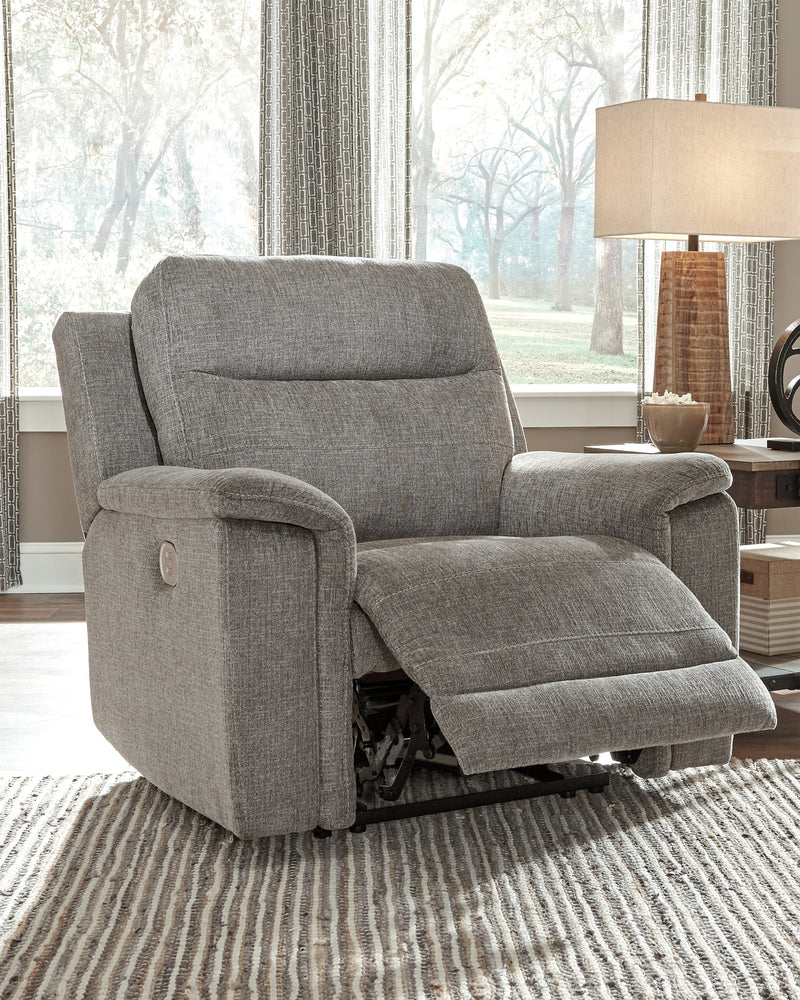 Mouttrie Smoke Chenille Power Recliner