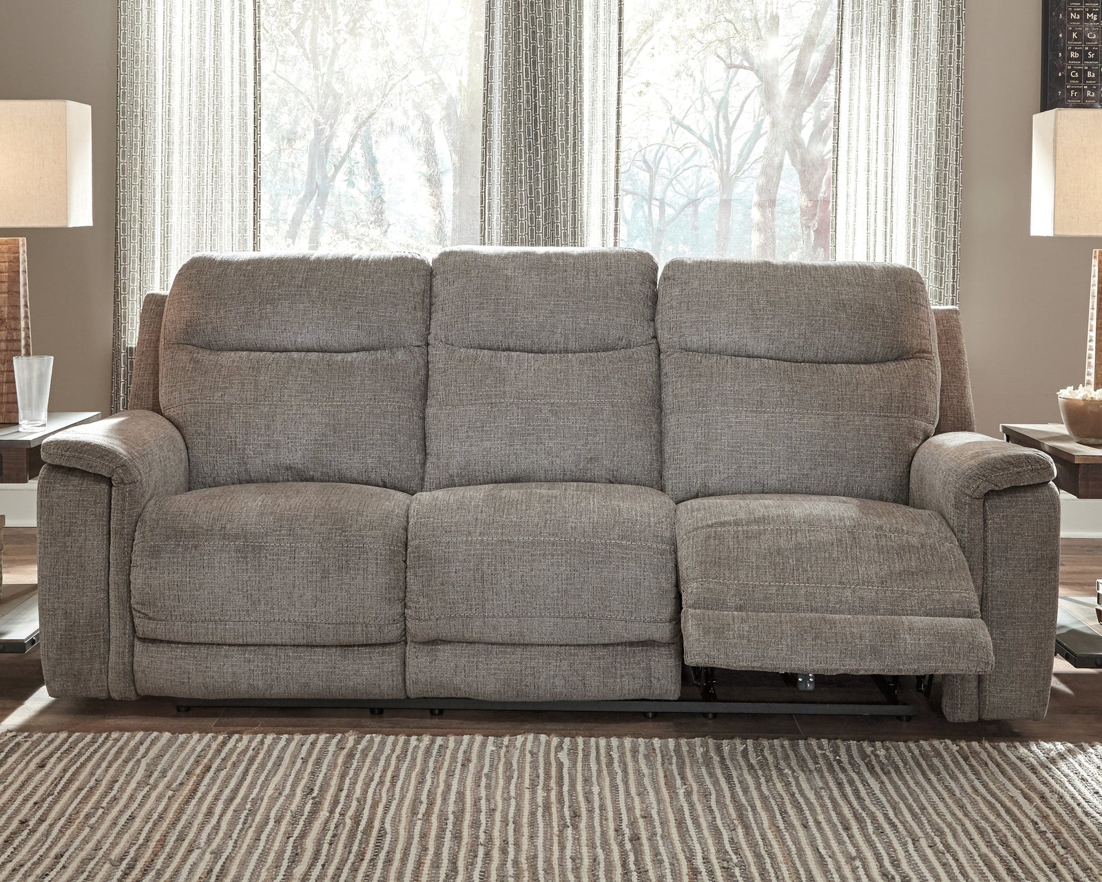 Mouttrie Smoke Chenille Power Reclining Sofa