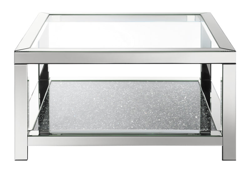 Mozzi Rectangular Coffee Table With Glass Top Mirror