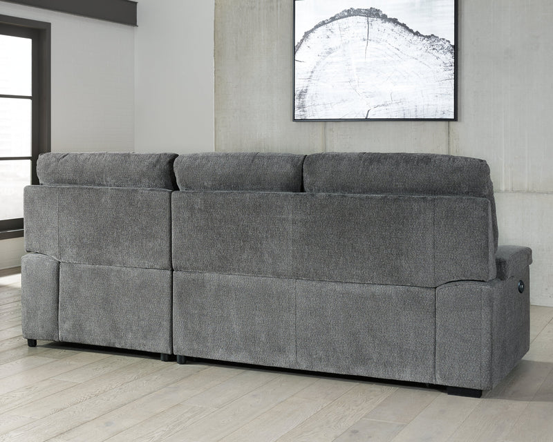 Yantis Gray Chenille 2-Piece Sleeper Sectional With Storage