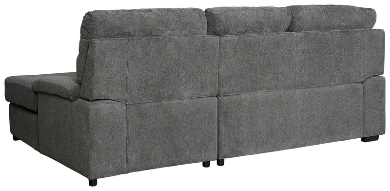 Yantis Gray Chenille 2-Piece Sleeper Sectional With Storage