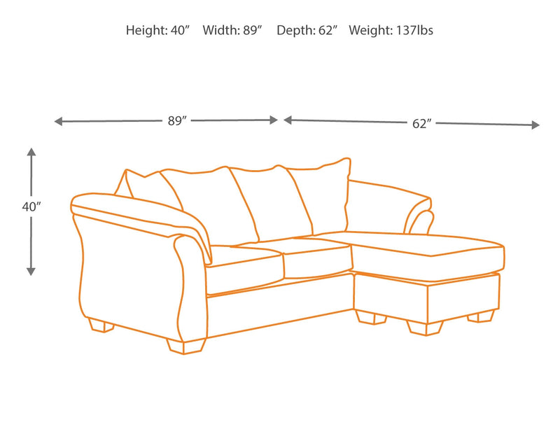 Darcy Mocha Microfiber Sofa Chaise