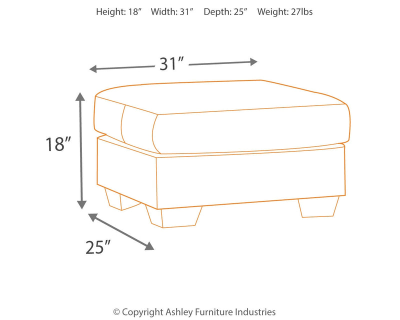 Darcy Cobblestone Microfiber Ottoman