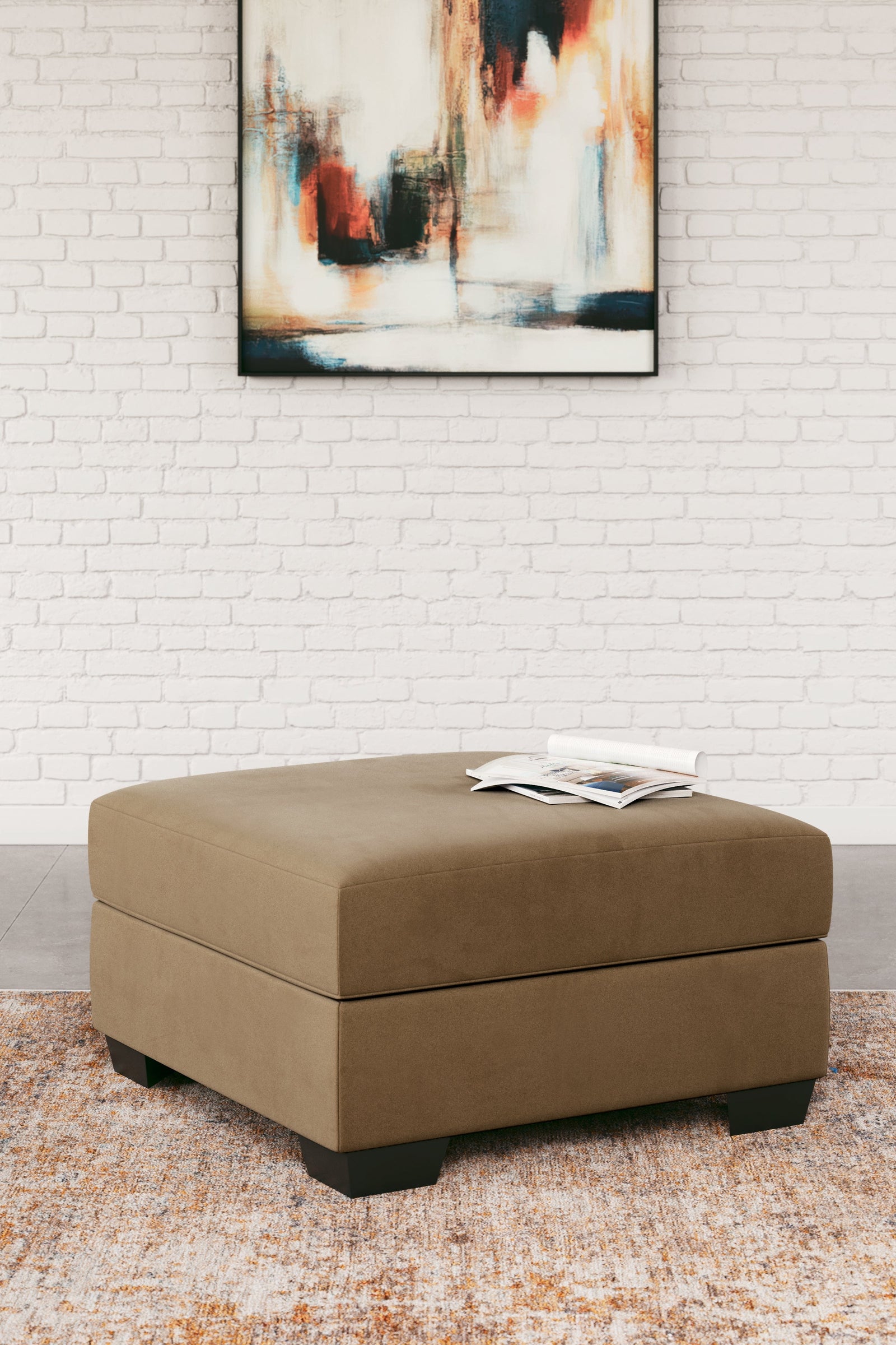 Darcy Mocha Microfiber Oversized Accent Ottoman