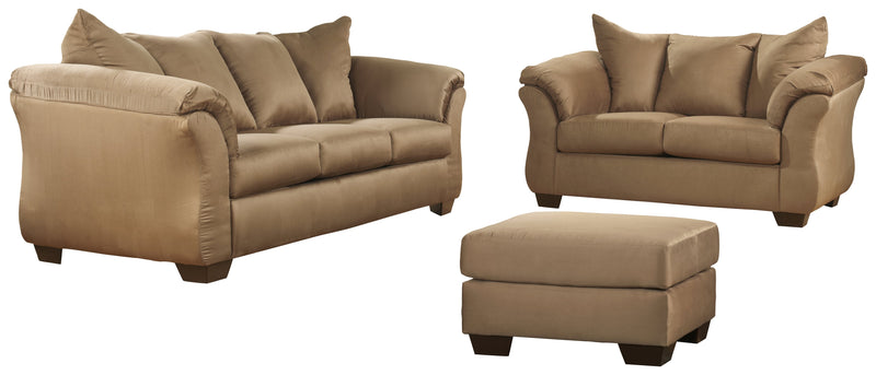 Darcy Mocha Sofa Loveseat And Ottoman