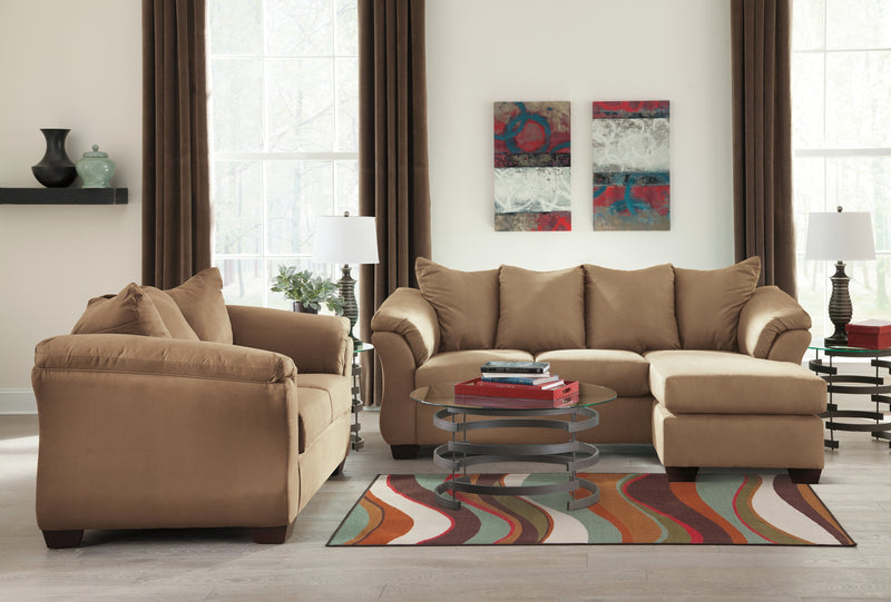 Darcy Mocha Microfiber Sofa Chaise