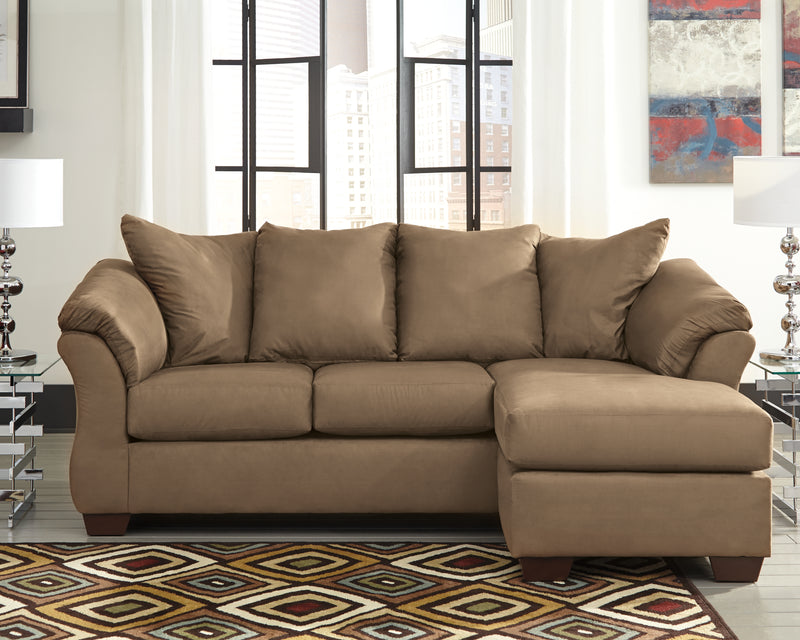 Darcy Mocha Microfiber Sofa Chaise