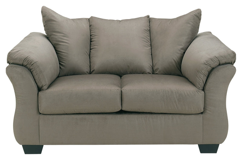 Darcy Cobblestone Microfiber Loveseat