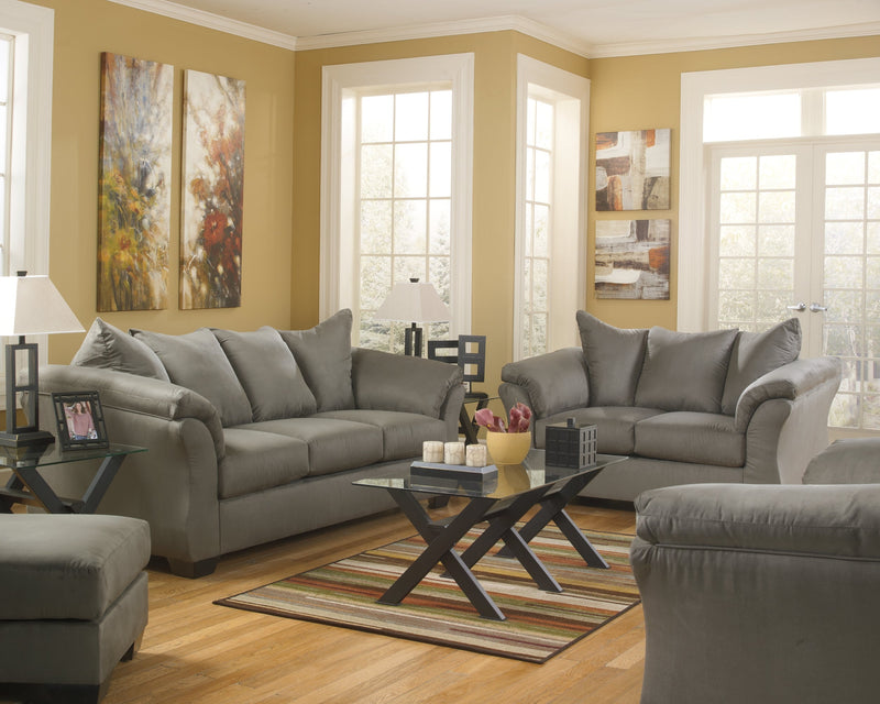 Darcy Cobblestone Microfiber Loveseat