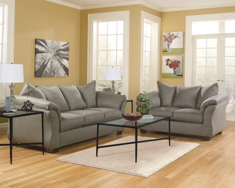 Darcy Cobblestone Microfiber Sofa