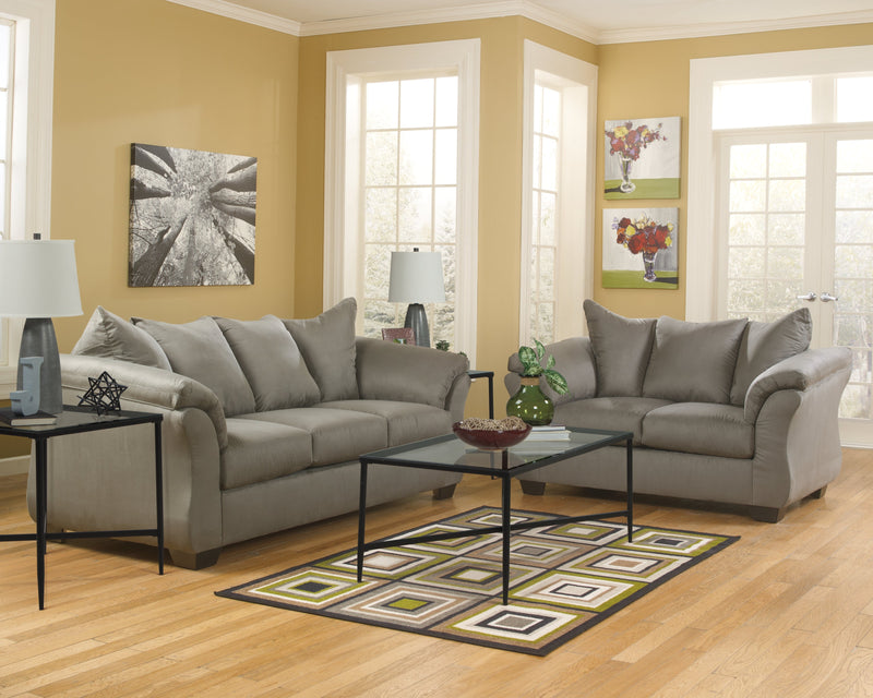 Darcy Cobblestone Microfiber Sofa