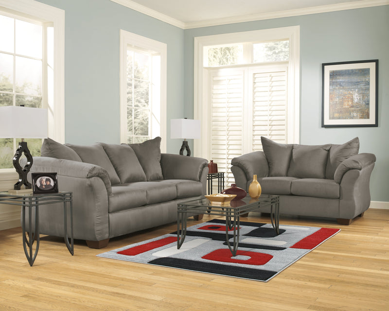 Darcy Cobblestone Microfiber Sofa