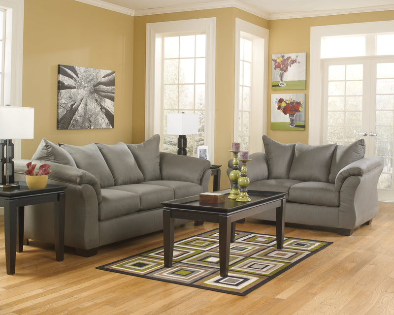 Darcy Cobblestone Microfiber Sofa