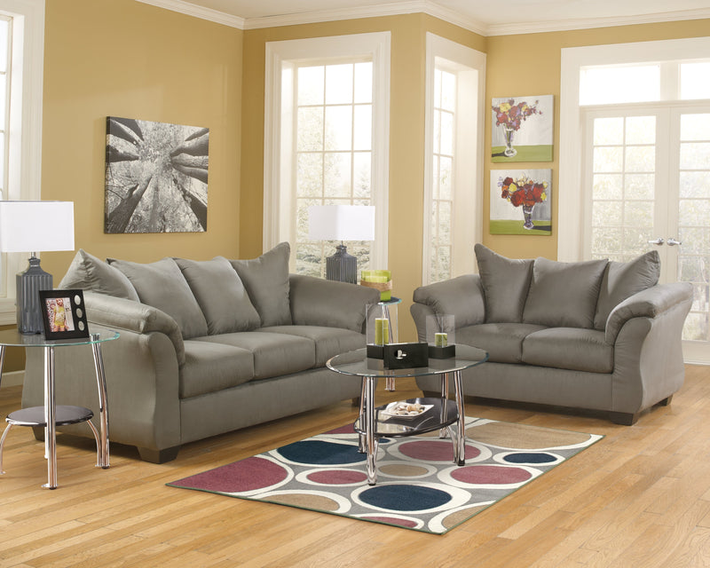 Darcy Cobblestone Microfiber Sofa