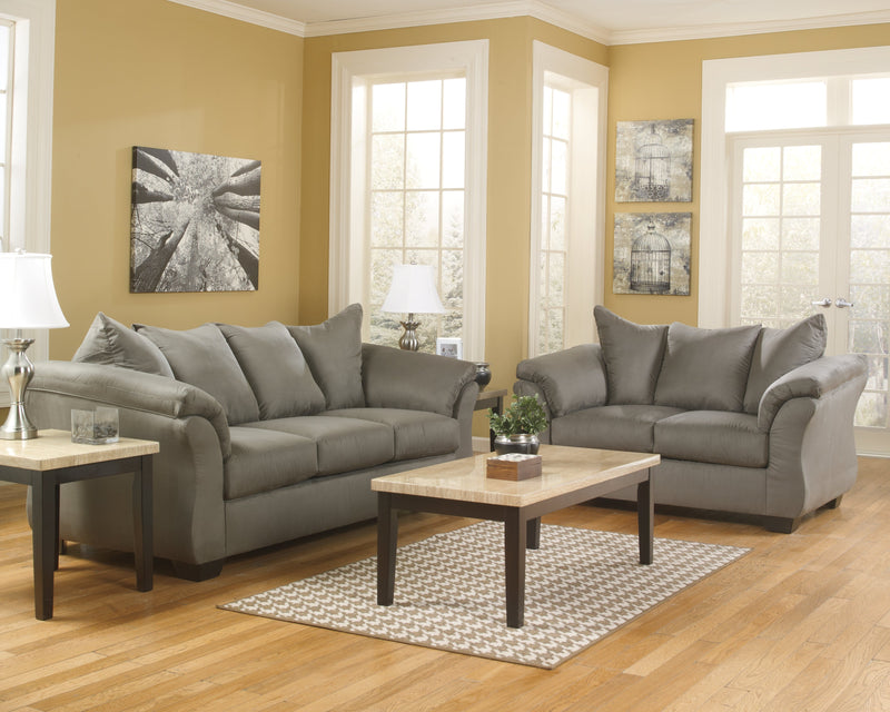 Darcy Cobblestone Microfiber Sofa