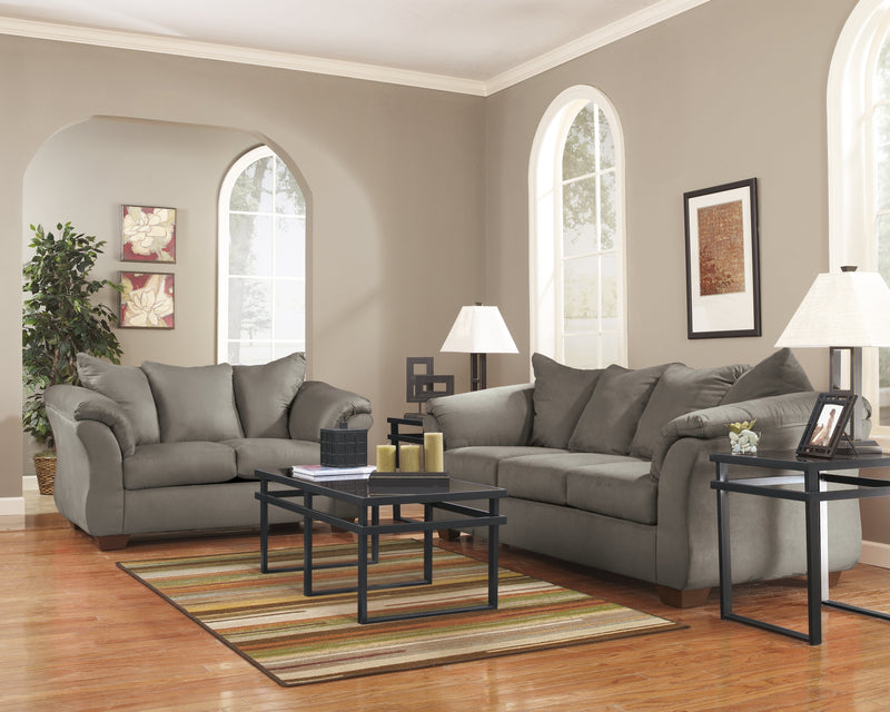 Darcy Cobblestone Microfiber Sofa