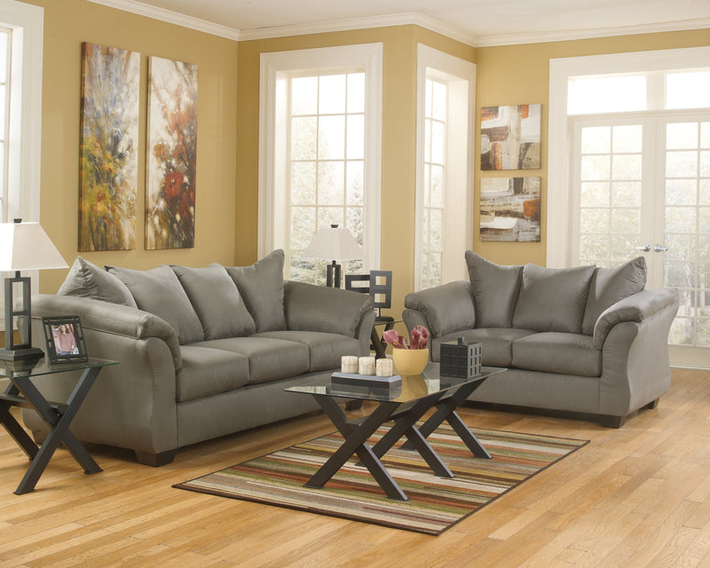 Darcy Cobblestone Microfiber Loveseat