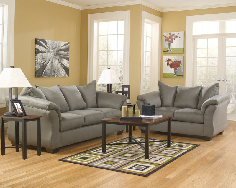 Darcy Cobblestone Microfiber Sofa