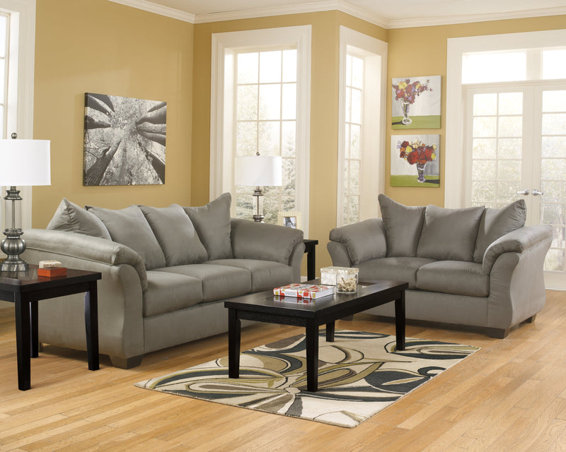 Darcy Cobblestone Microfiber Sofa