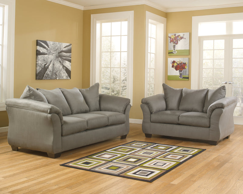 Darcy Cobblestone Microfiber Loveseat