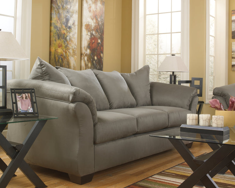 Darcy Cobblestone Microfiber Sofa