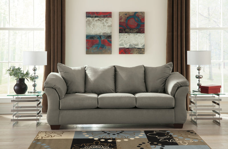 Darcy Cobblestone Microfiber Sofa