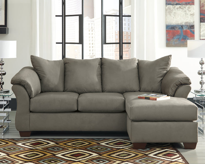 Darcy Blue Microfiber Sofa Chaise