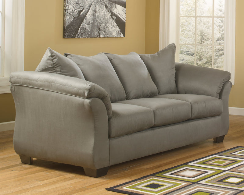 Darcy Cobblestone Microfiber Sofa