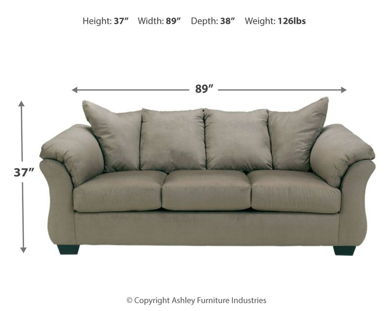 Darcy Cobblestone Microfiber Sofa